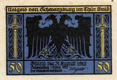 Allemagne 50 Pfennig - Schwarzbourg - Notgeld - 1922
