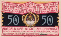 Allemagne 50 Pfennig - Zeulenroda - Notgeld - 1921