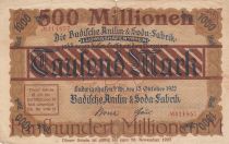 Allemagne 500 millions de Mark - Badois aniline et usine de soda - 1922