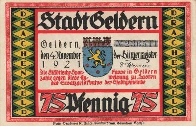 Allemagne 75 Pfennig - Geldern - Notgeld - 1921