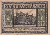 Allemagne 75 Pfennig - Hann. Münden - Notgeld - 1922