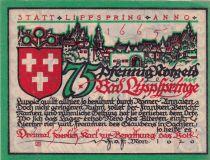 Allemagne 75 Pfennig - Lippspringe - Notgeld - 1921