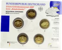 Allemagne Blister BU 5 x 2 Euros Comm&eacute;mo. Allemagne 2007 - Mecklenbourg  Pom&eacute;ranie occidentale (les 5 ateliers)
