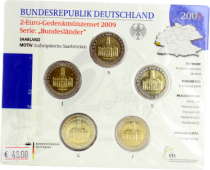 Allemagne Blister BU 5 x 2 Euros Commémo. Allemagne 2009 - Sarre (les 5 ateliers)