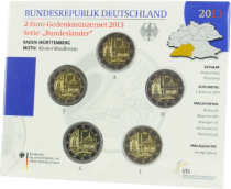 Allemagne Blister BU 5 x 2 Euros Commémo. Allemagne 2013 - Bade-Wurtemberg (les 5 ateliers)
