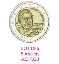 Allemagne BLISTER BU 5 X 2 Euros Commémo. Allemagne 2018 - Helmut Schmidt