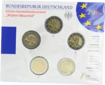 Allemagne BLISTER BU 5 X 2 Euros Comm&eacute;mo. Allemagne 2019 - 30 ans du Chute de Mur de Berlin (5 ateliers)