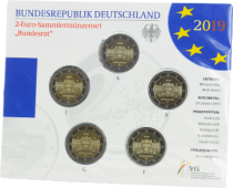 Allemagne BLISTER BU 5 X 2 Euros Commémo. Allemagne 2019 - Bundesrät (5 Ateliers)