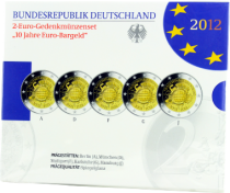 Allemagne COFFRET BE 5 x 2 Euros Commémo. Allemagne 2012 - 10 ans de l\'Euro (les 5 ateliers)