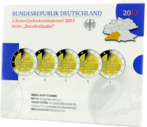 Allemagne COFFRET BE 5 x 2 Euros Commémo. Allemagne 2013 - Bade-Wurtemberg (les 5 ateliers)