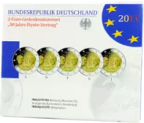 Allemagne COFFRET BE 5 x 2 Euros Comm&eacute;mo. Allemagne 2013 - Trait&eacute; de l\'Elys&eacute;e (les 5 ateliers)