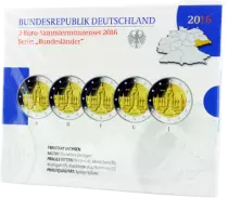 Allemagne COFFRET BE 5 x 2 Euros Comm&eacute;mo. Allemagne 2016 - Saxe (les 5 ateliers)