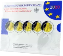 Allemagne COFFRET BE 5 X 2 Euros Comm&eacute;mo. Allemagne 2020 - G&eacute;nuflexion de Varsovie (5 ateliers)