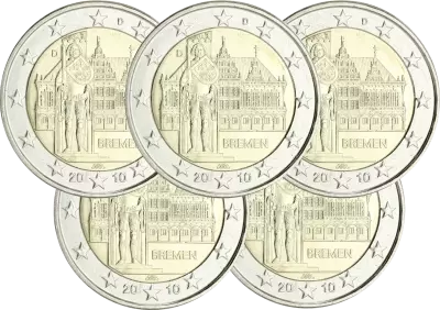 Allemagne Lot de 5 x 2 Euros Comm�mo. 2010 - Br�me (les 5 ateliers)