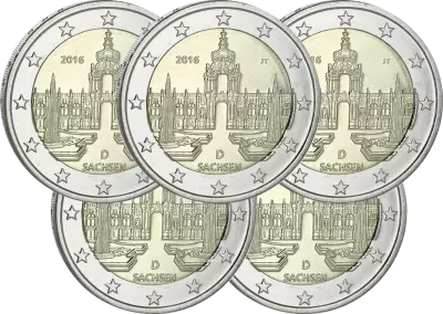 Allemagne Lot de 5 x 2 Euros Comm�mo. 2016 - Saxe (les 5 ateliers)
