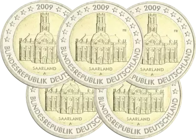 Allemagne Lot de 5 x 2 Euros Comm�mo. Allemagne 2009 - Sarre (les 5 ateliers)