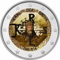 Allemagne Pi&egrave;ce Allemagne 2 Euros Comm&eacute;mo. Couleur UNC 2023 - 1275 ans de Charlemagne - Ateliers indiff&eacute;rents
