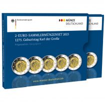 Allemagne Pièce Allemagne BLISTER BE 5 X 2 Euros Commémo. 2023 - 1275 ans de Charlemagne (5 ateliers)