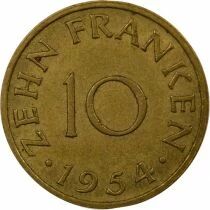 Allemagne Sarre - 10 Franken - 1954 Paris