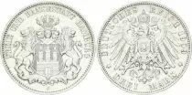 Allemagne Ville de Hambourg - 3 Mark Argent - 1909 J