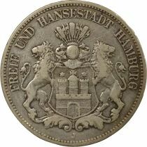 Allemagne Ville De Hambourg - 5 Mark Argent - 1875 J