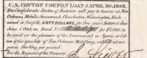 Allierte Staaten von Amerika 60 Dollars - Cash coupon coton Confederates States - 30-04-1963