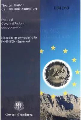 Andorra  2 Euros Commemo. 2014 BU Hits - Council of Europe