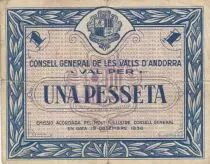 Andorra 1 Pesseta - 1936 - First Type Blue - 09222