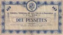 Andorra 10 Pessetes - 1936 - First Type Blue - 000267