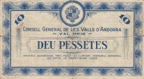 Andorra 10 Pessetes - 1936 - First Type Blue - 000337