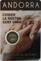 Andorra 2 EUROS COMMEMORATIVE Andorra 2021 - Let\'s take care of our elderly (COVID)
