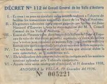 Andorre 1 Pesseta - Premier type - Bleu - 1936 - 005221