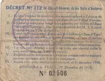 Andorre 1 Pesseta - Premier type - Bleu - 1936 - 02506