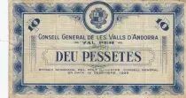 Andorre 10 Pessetes - Premier type - Bleu - 1936 - 000487