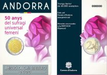 Andorre 2 Euros, 50 ans Vote des Femme - 2020 Coincard - Dispo