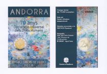 Andorre 2 Euros, Droits Homme - 2018 Coincard - LIV. 4-12-2018