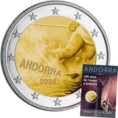 Andorre 2 euros 2024 - 100 ans de Ski en Andorre