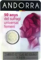 Andorre 2 EUROS COMMÉMO 2020 - 50 ans du droit de vote des femmes en Andorre