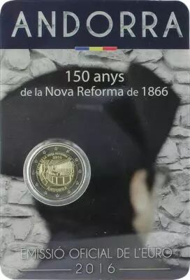 Andorre 2 Euros Comm�mo. Andorre 2016  frappe BU - Nouvelle R�forme de 1866