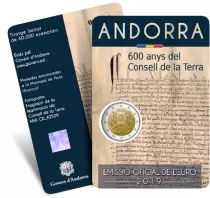 Andorre 2 EUROS COMMÉMO. Andorre 2019 - 600 ans du Conseil de la Terre