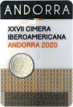 Andorre 2 EUROS COMM�MO. Andorre 2020 - XVII Sommet Ib�rico-Am�ricain