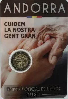 Andorre 2 EUROS COMM�MO. Andorre 2021 - Prenons soin de nos a�n�s (COVID)