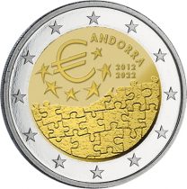 Andorre 2 EUROS COMMÉMO. Andorre 2022 - 10 ans de l\'accord entre Andorre et l\'UE