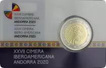 Andorre 2 EUROS COMM&Eacute;MO. BE Andorre 2020 - XVII Sommet Ib&eacute;rico-Am&eacute;ricain