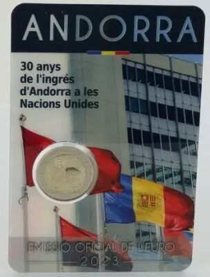 Andorre 30 ans de l\'entr�e d\'Andorre � l\'ONU - 2 EUROS COMM�MO. 2023