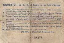 Andorre 5 Pessetes - Premier type - Bleu - 1936 - 02878