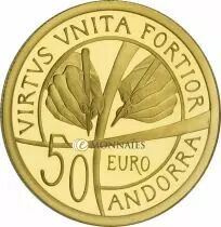 Andorre 50 EUROS Or Andorre 2018 - 25ème anniversaire de la Constitution d\'Andorre