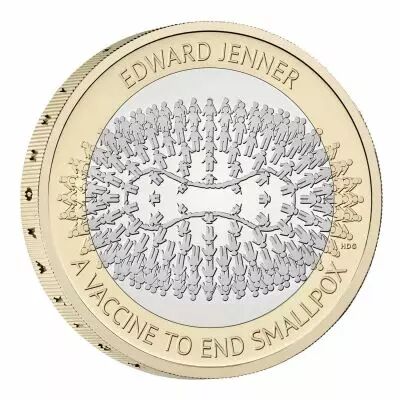 Angleterre 2 pounds - 20 years since the death of Edward Jenner - Charles III - BU - 2023