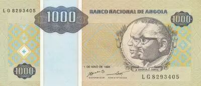 Angola 1,000 Kwanzas Reajustados Reajustados, Dos Santos - Neto - 1995
