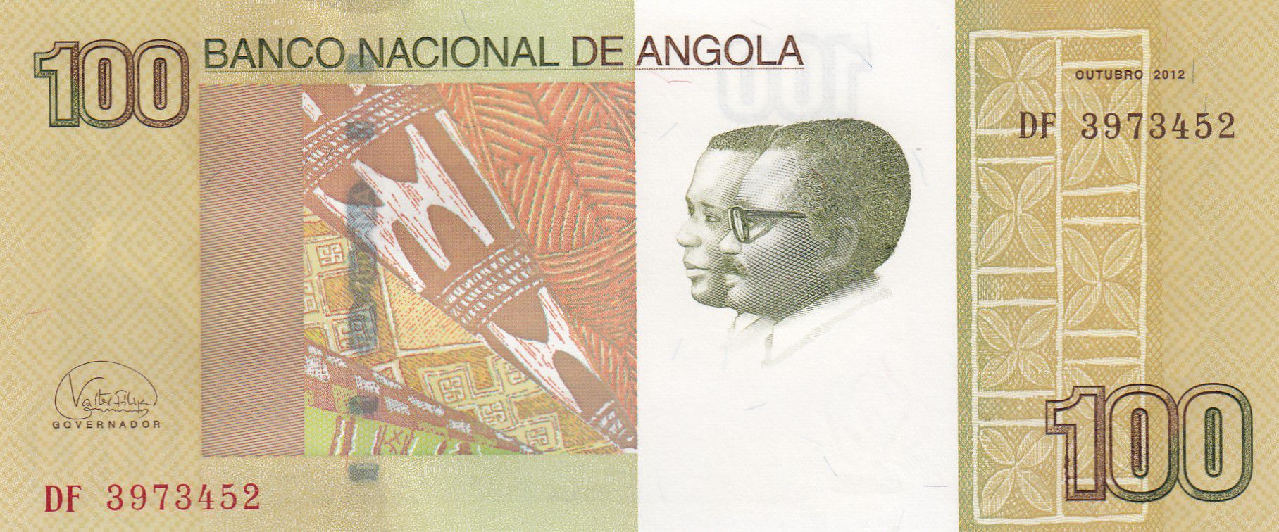 153 UNC P Angola  100 Kwanzas 2012 2017